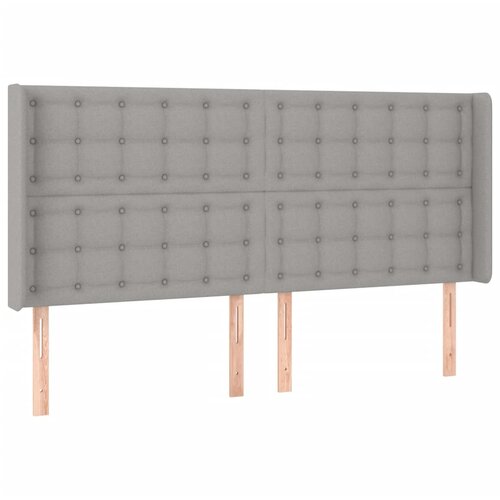  LED uzglavlje svjetlosivo 203 x 16 x 118/128 cm od tkanine Slike