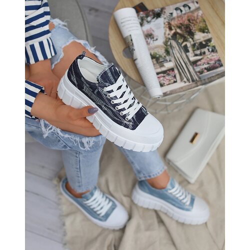 Resti Navy blue women's platform sneakers Deksif Cene