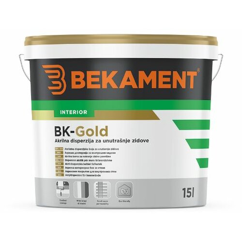 Bekament akrilna disperzija za unutrašnje zidove bk-gold - 15 l Cene