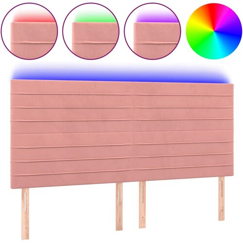 Maison Chic led posteljno vzglavje - vzglavna omarica - nočna omarica roza 160x5x118/128 cm žamet, (21711784) Slike