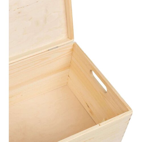 VidaXL Drvena kutija s poklopcem i ručkama 40x30x23 cm puno drvo bor Slike