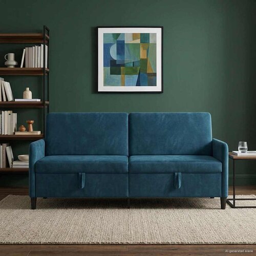 SOFA s pohranom Plava 192 x 78 x 87 cm Poliester Slike