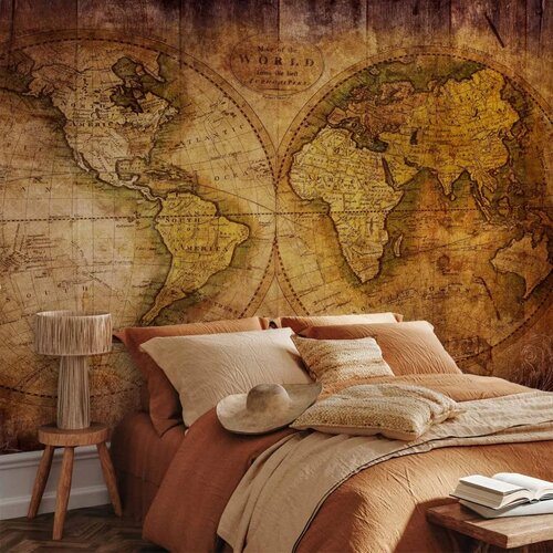  Foto tapeta - World on old map 196x140 Samoljepljiva Cene