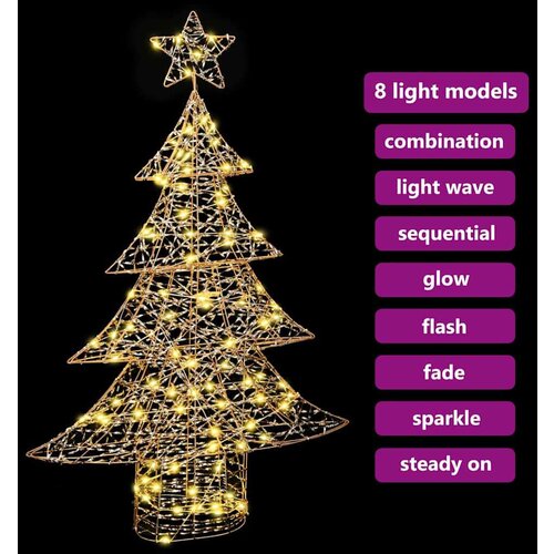 VidaXL Božićno drvce s 120 LED svjetlima Topla bijela 120 cm PET Slike