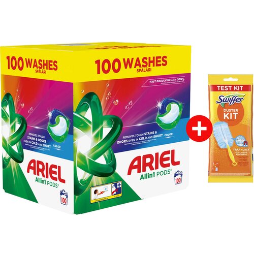 Ariel PODS Kapsule za ve&amp;scaron; Color 100kom + Swiffer Duster Starter Kit + 1kom dopune Slike