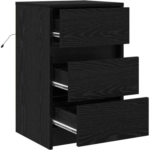 Noćni ormar Crni hrast 38 x 34 x 61 cm Konstruirano drvo Slike
