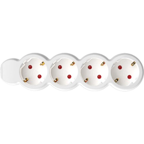 Home produžni kabl, 4 utičnica, 1.5mm&amp;sup2;, 3 met, bijeli - NV 4-3/WH/1.5, Bijeli Slike