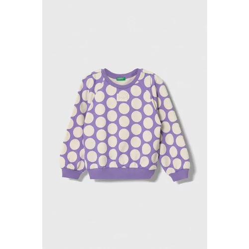 United Colors Of Benetton Otroški bombažen pulover vijolična barva