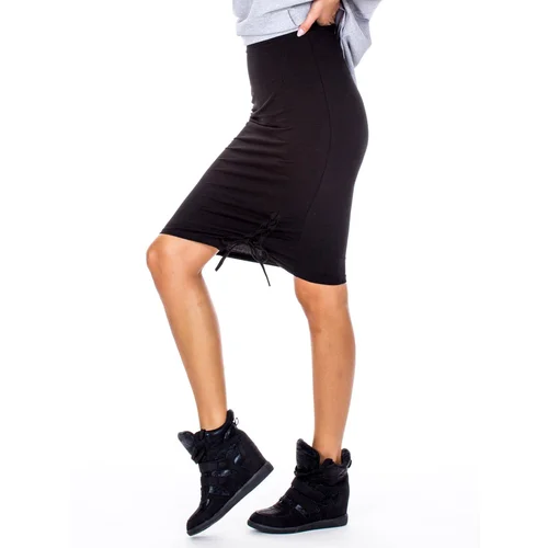 Yups Pencil skirt with decorative lacing black