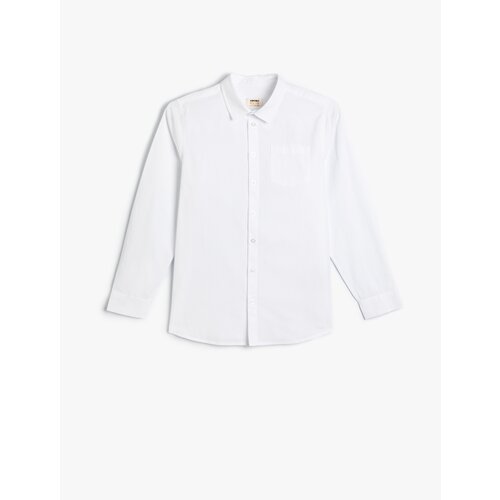 Koton Basic Shirt Classic Collar Long Sleeve Pocket Detailed Cotton Cene