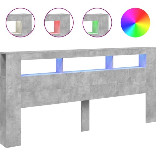 Maison Chic led posteljno vzglavje - vzglavna omarica - nočna omarica betonsko sivo 220x18,5x103,5 cm inž. les, (21711491) Slike