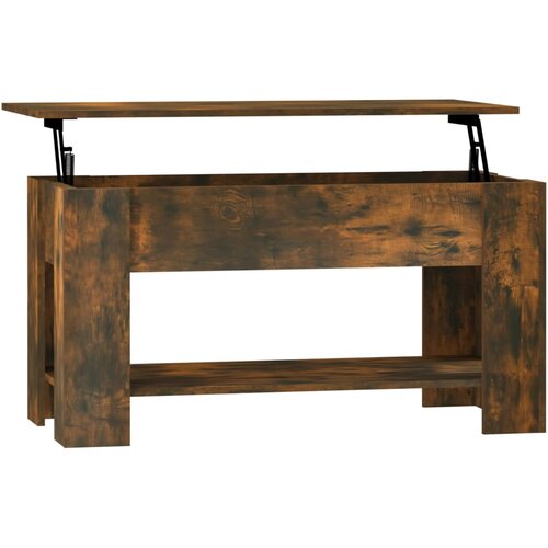 Maison Chic Klubska mizica - kavna mizica - Nizka mizica dimljeni hrast 101x49x52 cm konstruiran les, (21754936) Cene