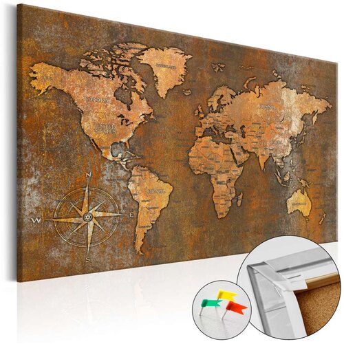  Slika na plutenoj podlozi - Rusty World [Cork Map] 60x40 Slike