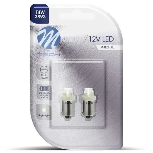 Mtech LED sijalica T4 BA9S 4 x LED 3 mm, 12 V, 2 komada Slike