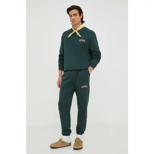 Les Deux Bombažen pulover Blake moški, zelena barva