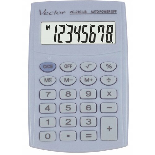 VECTOR KAV VC-210 LB pocket calculator, 8 digits, 64x98.5 mm, light blue Slike
