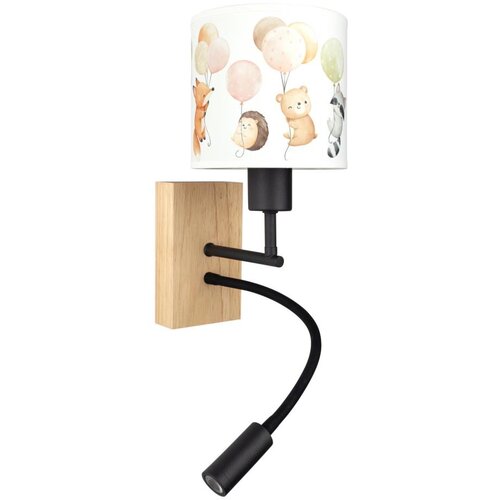 Brilagi LED fleksibilna lampa BOBO WOOD 1xE27/25W/230V + LED/3W hrast/crna/bela/životinje Slike