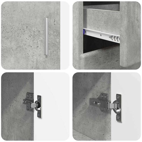  Kreveta Betonski sivi 88 5 x 30 5 x 73 cm Konstruirano drvo Slike