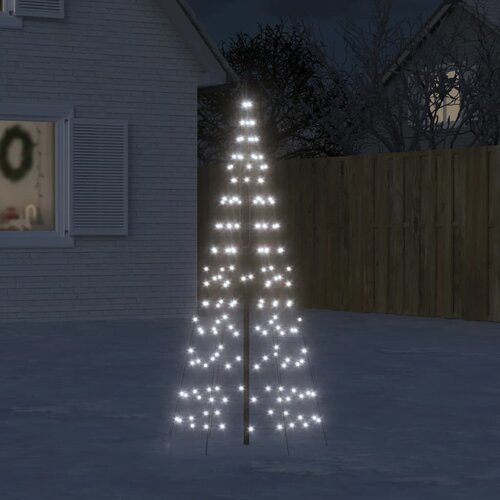 vidaXL Osvetljena novoletna jelka na drogu 200 LED hladno bela 180 cm Cene