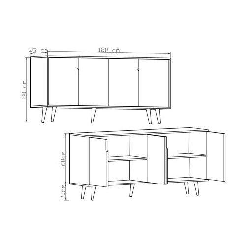 Hanah home Dresser Latina Modern 180, bijela Cene