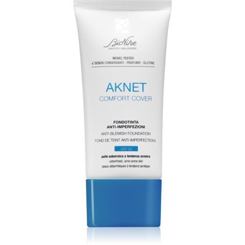 BioNike Aknet Comfort Cover prekrivni tekoči puder za problematično kožo odtenek 102 Sable 30 ml Slike