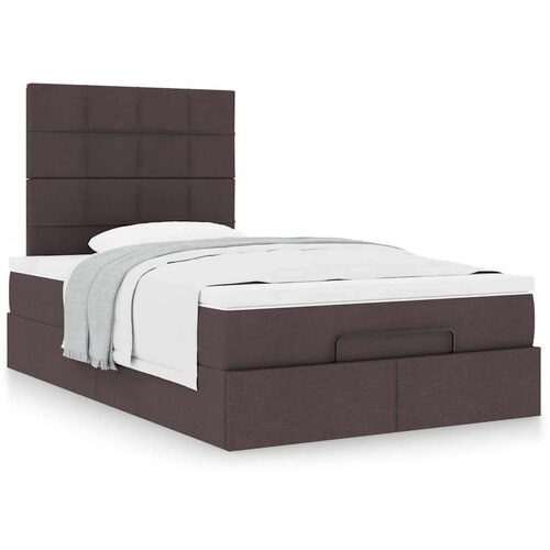 vidaXL Otomanski posteljni okvir z vzmetnico rjav 120x200 cm blago Cene