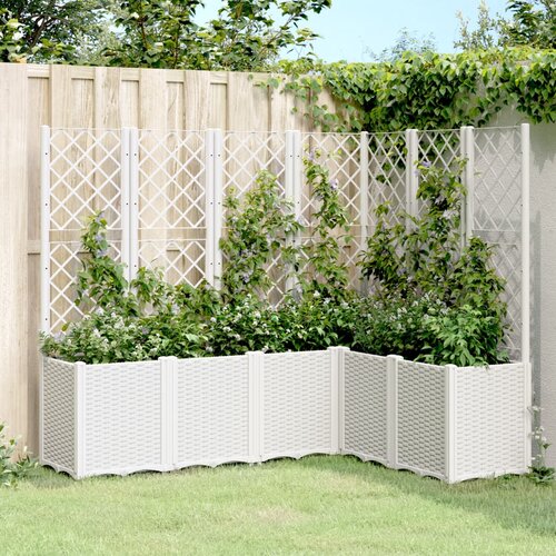 vidaXL Vrtna sadilica s rešetkom bijela 160 x 120 x 140 cm PP Cijene