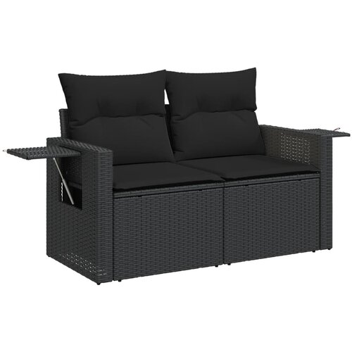  7-dijelni set vrtnih sofa od poliratana s jastucima crni Crna 62 x 62 x 69 cm Slike