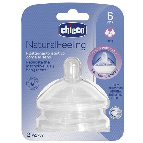 Chicco cucla za fla&amp;scaron;icu Naturalfeeling brz protok 6m+ Slike