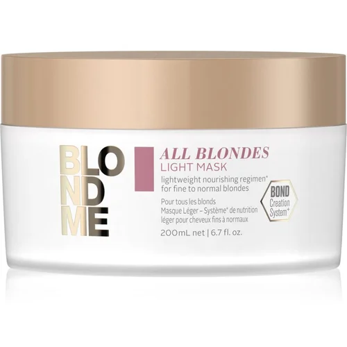 Schwarzkopf Professional Blondme All Blondes Light hranjiva maska za nježnu i normalnu kosu 200 ml