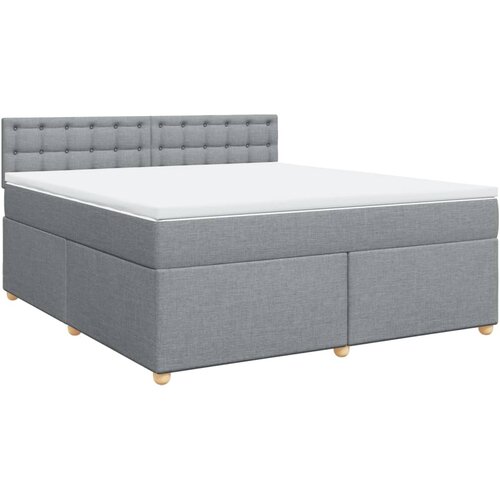  Krevet s oprugama i madracem svjetlosivi 180x200 cm od tkanine Slike