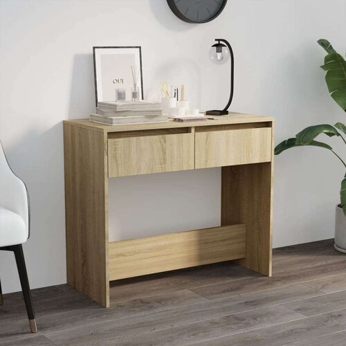 VidaXL Konzolni stol boja hrasta sonome 89 x 41 x 76,5 cm čelični Slike