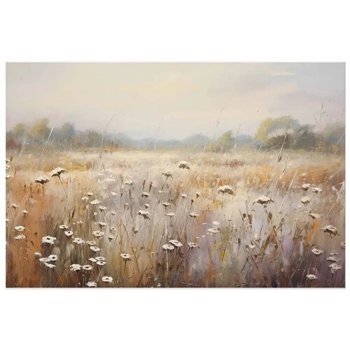  Plakat Impressionist meadow &ndash; field landscape in a pastel colour palette 30x21 Cijene