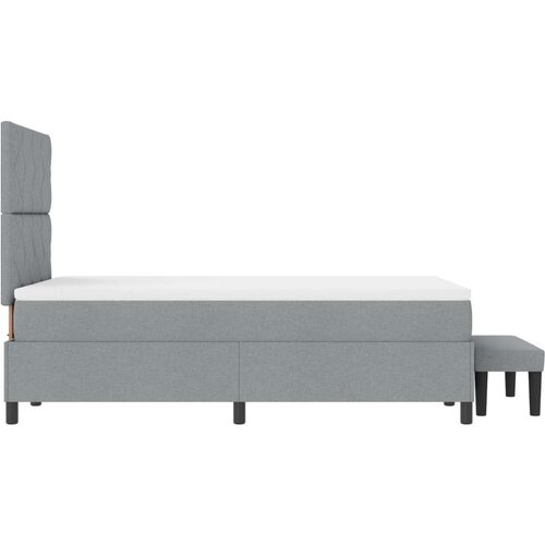 vidaXL Krevet s box springom s madracem i klupom svijetlosiva 120x190 cm tkanina Cene