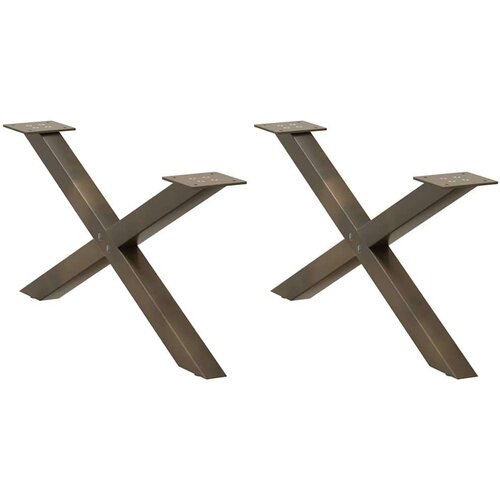  Noge za stolić X-oblika 2 kom prirodni čelik 70x(30-31)cm čelik Slike