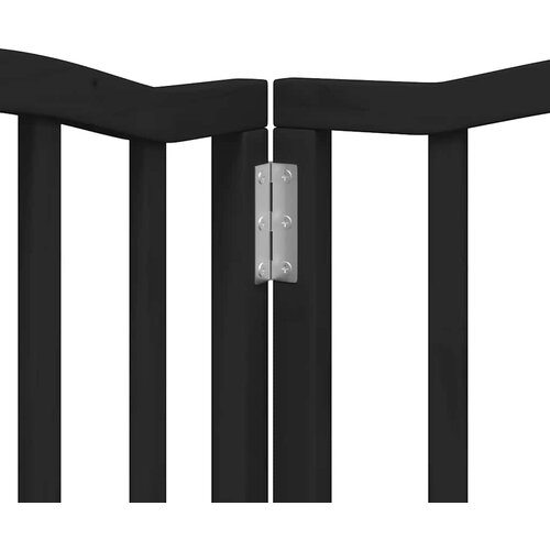  Vrata za pse s vrata&amp;scaron;cima 15 panela sklopiva 750 cm drvo topole Crna 50 x 60 x 2 cm Slike