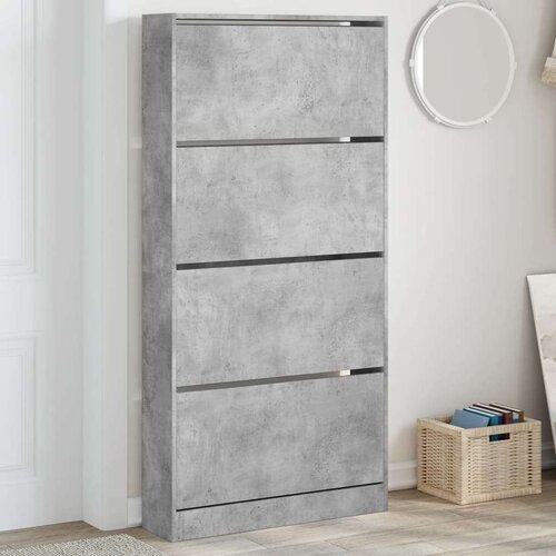 Ormarić za cipele s 4 ladice siva boja betona 80x21x163 5 cm Cijene
