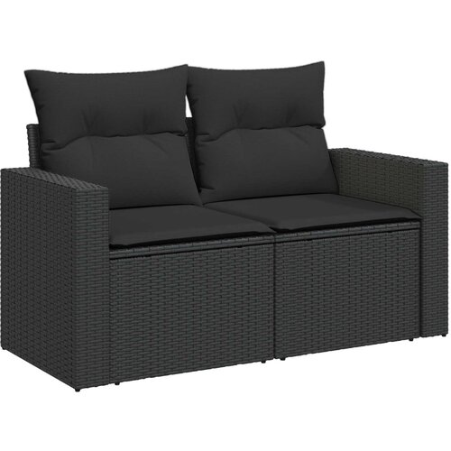  Set sofe 6 kom. Crna Poli Rattan i čelik Slike