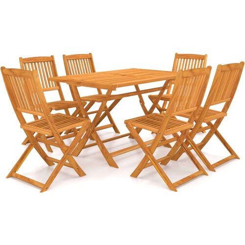  7-dijelni sklopivi vrtni blagovaonski set masivno drvo bagrema Cijene