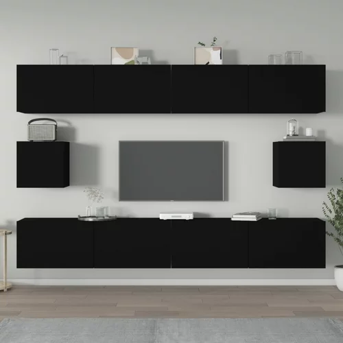  6-dijelni set TV ormarića crni od konstruiranog drva