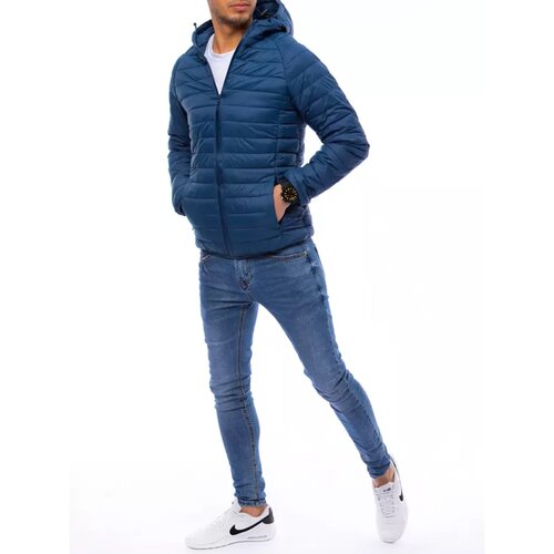 DStreet Men's quilted transitional blue jacket TX4112 Slike
