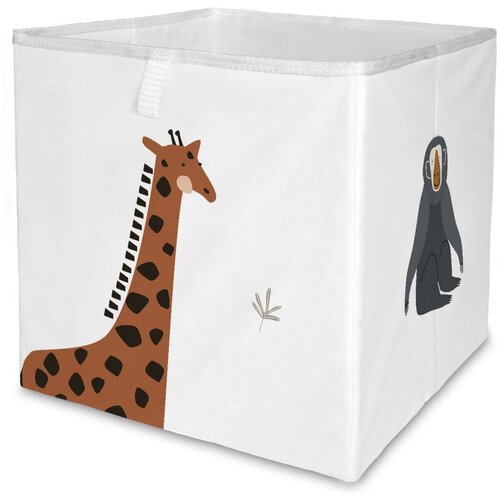 Butter Kings Bijeli tekstilni organizator za dječje igračke 32x32x32 cm Safari Animals – Cijene