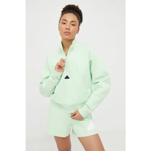 Adidas Pulover Z.N.E ženski, zelena barva