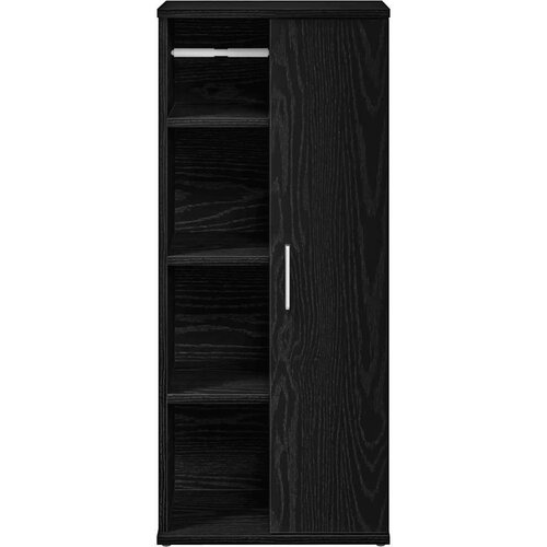 VidaXL Kupaonski ormarić s držačem za role crni 39x22x90 cm Slike