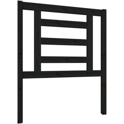  Uzglavlje za krevet crno 81 x 4 x 100 cm od masivne borovine Slike