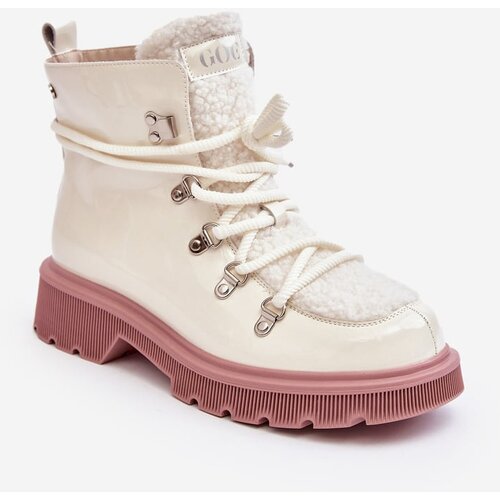 GOE Women's Lacquered Leather Trapper Boots Cene