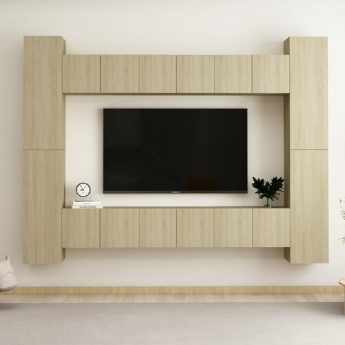 The Living Store Komplet TV omaric 10-delni sonoma hrast iverna plošča - TV Omarica, (21374401) Cene