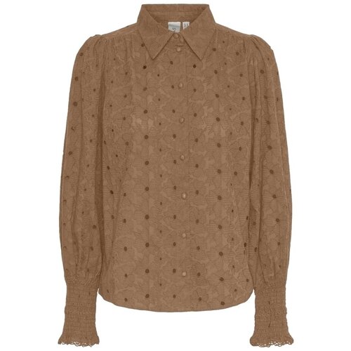 Y.a.s YAS Shirt Surio L/S - Toasted Coconut Smeđa Cijene
