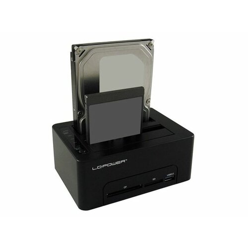 LC Power LC-DOCK-U3-CR, External dock for 2x2.5/3.5 SATA HDD/SSD with Card reader and USB3.0 hub, USB3.0 Slike