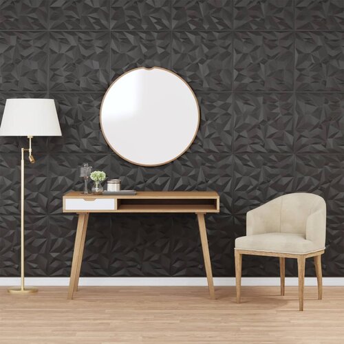  Zidni paneli 24 kom crni 50 x 50 cm EPS 6 m&amp;sup2; uzorak ametista Slike